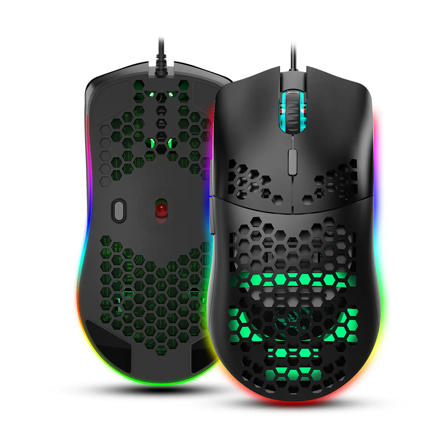 USB Wired Mouse RGB Gaming Mouse with Six Adjustable Up to 6400 DPI Ergonomic Design for Desktop Laptop PC Computer Office