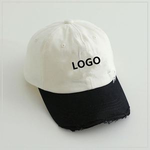 Casquettes de baseball unies délavées pour enfants, avec logo brodé 3D personnalisé, style rétro, en denim vierge, type « Dad Hat » - Product Image 3