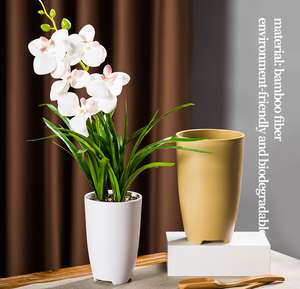 Yicai-<span class=keywords><strong>maceta</strong></span> de plástico para decoración de escritorio, moderna, redonda, ligera, de <span class=keywords><strong>pie</strong></span> alto, suave - Product Image 6