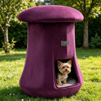 Lit-cave pour animaux de compagnie, design champignon, imprimé léopard, de luxe personnalisé, pour petits chiens apaisants et chats, usage intérieur, vente en gros