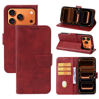 Étui de téléphone portable à succès pour iPhone 17 18 Pro Max, avec porte-cartes et rabat en cuir