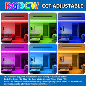 Luminaires LED intelligents modernes pour usage commercial, dimmables et à couleur réglable RGBCW, 16+ couleurs changeantes, éclairage linéaire architectural - Product Image 2
