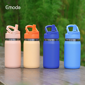 Bán hàng nóng 12oz trẻ em 350ml chai Nước Đôi tường chân không 18/8 chai thép không gỉ chấp nhận OEM với rơm Nắp - Product Image 6