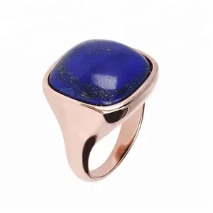 OEM Trang Sức Hele Nhẫn Đá Lớn Mới Nhất Mạ Vàng Cho Nữ Nhẫn Thiết Kế Trang Sức Lapis Lazuli