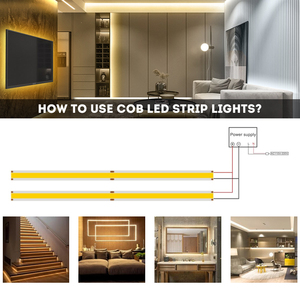 Luz LED COB de Fabricante, 10 mm de Ancho, 528D, Opción de Color 3000K/4000K/6500K, 12V24V para Decoración de Interiores - Product Image 5