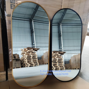 <span class=keywords><strong>Miroir</strong></span> mural moderne en forme de pilule, ovale <span class=keywords><strong>noir</strong></span>, en verre, avec cadre en aluminium 40x90, pour salle de bain, salon, chambre à coucher - Product Image 5