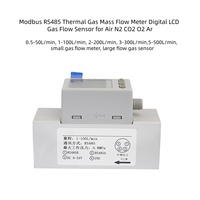 Débitmètre massique thermique pour gaz 0,5-500 L/min, capteur de débit numérique pour air, N2, O2, Ar, CO2, contrôleur de débit Modbus RS485 avec écran LCD