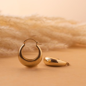 Classic <b>Gold</b> Plated Brass <b>Hoop</b> <b>Earrings</b> for Women Elegant Round Huggie <b>Earrings</b> Daily Wear Wholesale - Product Image 6