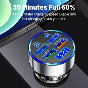 Cargador de Coche USB C 6 en 1, Adaptador de Vehículo de Carga Súper Rápida para iPhone, Samsung, Oppo, Vivo, Productos de Tendencia 2025, Novedades - Product Image 6