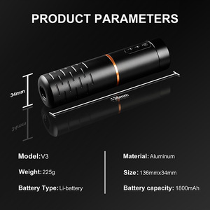 เครื่องสักโรตารี่ไร้สาย 1800mAh พร้อมจอแสดงผล LED ดิจิตอล มอเตอร์ไร้แกน เครื่องสักไฟฟ้า - Product Image 2