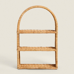 Rattan Tiered Wall <b>Shelf</b> 3-Tier Arched Design Multipurpose Storage <b>Rack</b> For Living Room Bedroom Home Decor - Product Image 3