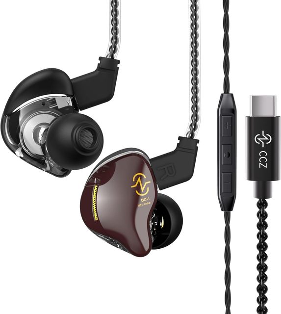 CCZ Coffee-Bean In-Ear Monitor Headphones 1DD IEM HIFI Gaming Earbuds Immersive Bass Sound Wired Earphones for Singers Stage