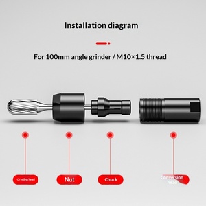 מתאם למטחנת זווית רב תכליתית 3/6 מ\"מ עם חיבור M10/M14/58-11, אוניברסלי להמרה למטחנת ישרה עם צ'אק חשמלי - Product Image 5