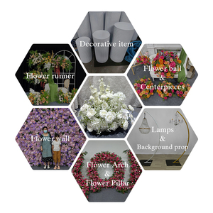 Centro de Mesa Asimétrico de Seda Sintética Blanca en Forma de Media Luna para Bodas, Banquetes, Cenas de Compromiso y Eventos Neutros - Product Image 5