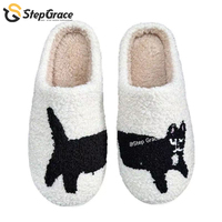 Pantoufles en fourrure à bout fermé antidérapantes StepGrace, prix de gros, chat mignon, pantoufles d'intérieur chaudes pour l'hiver