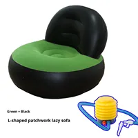 Donna TH7002 Nouveau canapé gonflable avec pompe à pied, en PVC floqué, pliable, avec rangement, fauteuil inclinable individuel, Chine