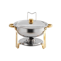 Ensemble de chauffe-plats moderne en acier inoxydable multifonctionnel pour buffet, design en métal doré, pour restaurant et service de traiteur