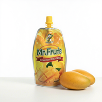 Pochette Doypack alimentaire de 250 ml avec bec verseur et bouchon à vis, personnalisable pour jus de mangue