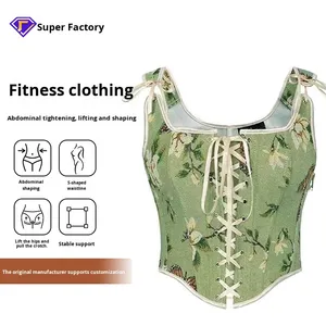 <span class=keywords><strong>Corsetto</strong></span> a tracolla regolabile da donna in seta di controllo di nuovo stile con pittura a olio - Product Image 3