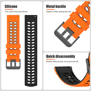Cinturino in Silicone da 20mm 22mm per <span class=keywords><strong>Huawei</strong></span> <span class=keywords><strong>Watch</strong></span> GT6 GT5 GT4 <span class=keywords><strong>GT3</strong></span> GT2 <span class=keywords><strong>Pro</strong></span> 46mm, Morbido, Traspirante, Impermeabile, Cinturino Sportivo Sostitutivo - Product Image 3