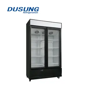 Вертикальный морозильник замороженные коробки чиллер холодильник дисплей чиллер две двери Холодильник стеклянная дверь дисплей