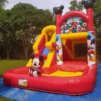 Mickey şişme şişme atlama slayt Combo islak parkı
