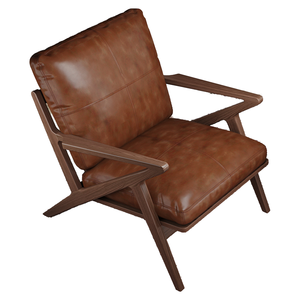 Fauteuil de salon nordique en bois massif avec dossier inclinable, style moderne vintage pour la maison, le bar, les loisirs, le salon et le balcon - Product Image 1