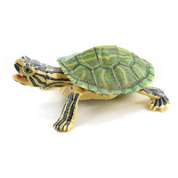 Modèle de tortue reptile en PVC massif, simulation d'assemblage transfrontalier, ornements de table, grand bord jaune, souvenir d'aquarium, maternité