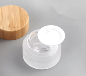 Bocaux cosmétiques 5g-50g & 3oz avec bouchon en bois écologique, dessus en bambou naturel, verre dépoli - Product Image 3