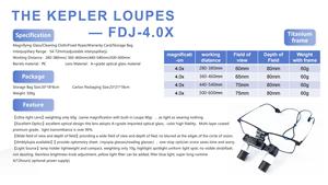 Loupes médicales série PKYM, Loupes dentaires, Loupes médicales, Grossissement 4X 5X 6X, Type universel <span class=keywords><strong>Kepler</strong></span> rabattable pour usage dentaire et chirurgical - Product Image 6