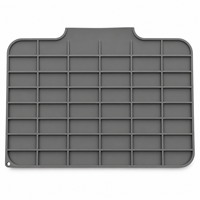 Tapis de séchage compact en silicone côtelé antidérapant et flexible avec trou de suspension pour évier de cuisine, personnalisable OEM
