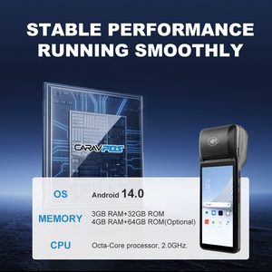 ระบบ POS ระดับมืออาชีพ ขนาด 6 นิ้ว ระบบแอนดรอยด์ 14 8 คอร์ แรม 3GB รอม 32GB พร้อมเครื่องพิมพ์ในตัว รองรับ NFC - Product Image 3