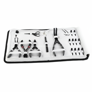 Kit d'outils d'extension de cheveux de qualité supérieure outil de crochet de traction de cheveux microbilles et ruban adhésif dans la pince dissolvante 10 pièces Clips de sectionnement Mini ciseaux - Product Image 1