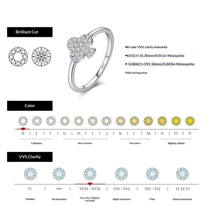 แหวน<span class=keywords><strong>เพชร</strong></span>โมอิสซาไนต์สี D จากโรงงาน Huiyue ลดราคา แหวนเงินแท้ S925 ลายดอกไม้ สำหรับผู้หญิง - Product Image 5