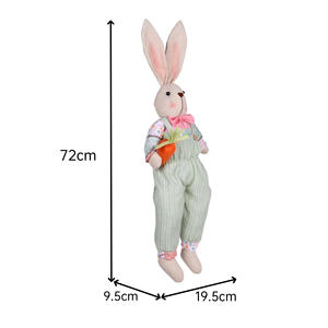 <span class=keywords><strong>Linda</strong></span> in posa seduta, gambe lunghe, decorazione pasquale, ornamento a forma di coniglio, simpatico fiore a forma di carota, bambola marrone. - Product Image 4