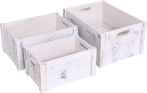 Trang Trại Cổ Màu Trắng Thùng Gỗ Lưu Trữ Mộc Mạc Trang Trí Hộp Làm Tổ Bằng Gỗ Lưu Trữ Thùng Làm Bằng Tay Tự Nhiên Rắn Gỗ Hộp - Product Image 5