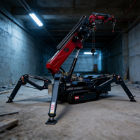 Grúa Araña RST L-688 de 4 Toneladas, Eléctrica e Hidráulica, con Certificación CE, Telescópica, con Canasta para Personal, Elevación de 16 m para Construcción