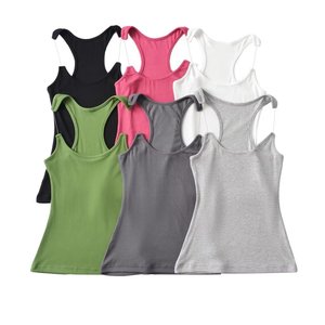 Blusa sin Mangas con Tirantes Invisibles Transparentes de Verano GX02315, Blusa Ajustada con Cuello Cuadrado Único para Mujer - Product Image 2