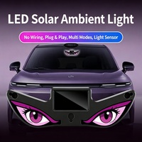 Nouvelle Lampe LED Œil de Démon à Capteur de Mouvement, Alimentée par Énergie Solaire, Type-C, en ABS, pour Vitre Latérale, Avertissement Ambiant - Vente Flash