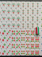 Weihnachtliche Rote Acryl-Mahjong-Steine 160er-Set Schneemann Vogel Stern Baum Design Lasergraviert Private Label OEM/ODM Auf Lager