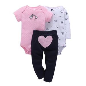 Vente en gros de divers styles de combinaisons en coton biologique unisexe pour bébé, ensemble de 3 pièces pour garçon, combinaisons en tricot pour bébé fille, pour enfants - Product Image 6