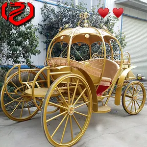 Deluxe Golden Pumpkin Horse Carriage Export/Decoration Horse Carriage{ZD-PC26 }