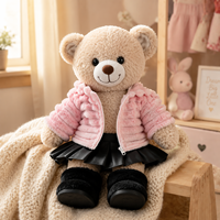 Ours en peluche personnalisé avec tenue de créateur, poupée en peluche OEM/ODM prête à offrir, jouet en peluche pour la vente en gros, certifié EN71 et ASTM