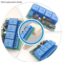 Commutateur de télécommande sans fil universel 433 MHz, module récepteur relais 4 canaux DC6-30V, émetteur RF, lumière LED