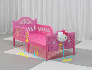 असेंबली कार्टून गुलाबी लड़कियों नर्सरी बच्चे प्लास्टिक किंडरगार्टन बिस्तर - Product Image 6