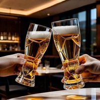 Lot de mugs à bière en verre sodocalcique épaissi grande capacité, thème football créatif, design moderne et minimaliste, emballage en boîte couleur