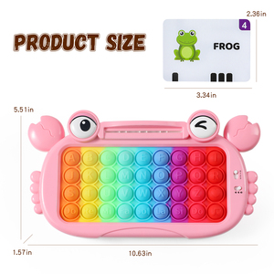 Jouet éducatif clavier ABC crabe avec 108 cartes de mots, 10 cartes musique et boutons pop arc-en-ciel - Product Image 6
