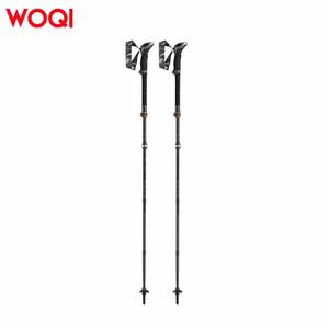WOQI Bâtons de ski en fibre de carbone pour le trekking et la randonnée Accessoires de plein air en gros avec poignées de sangle et bâton de panier - Product Image 1