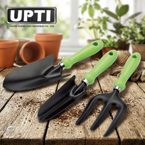 Juego de Herramientas de Jardín de 3 Piezas de Alta Calidad UPTI Hecho en Taiwán, Mango de PP Verde, Pala, Transplantador, Paleta, Personalizable OEM - Product Image 3