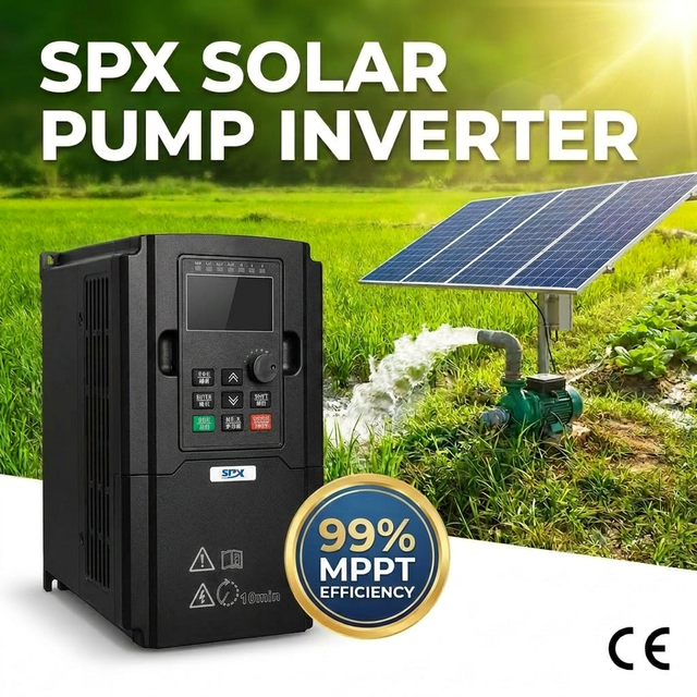 SPX SP9001 Solar Pump DC VFD, MPPT Built-in, 1.5-630kW DC Submersible Pump Controller for Off-Grid Water Supply System